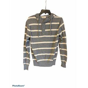 Frederick Anderson Copenhagen Hooded Sweater Gray and White S